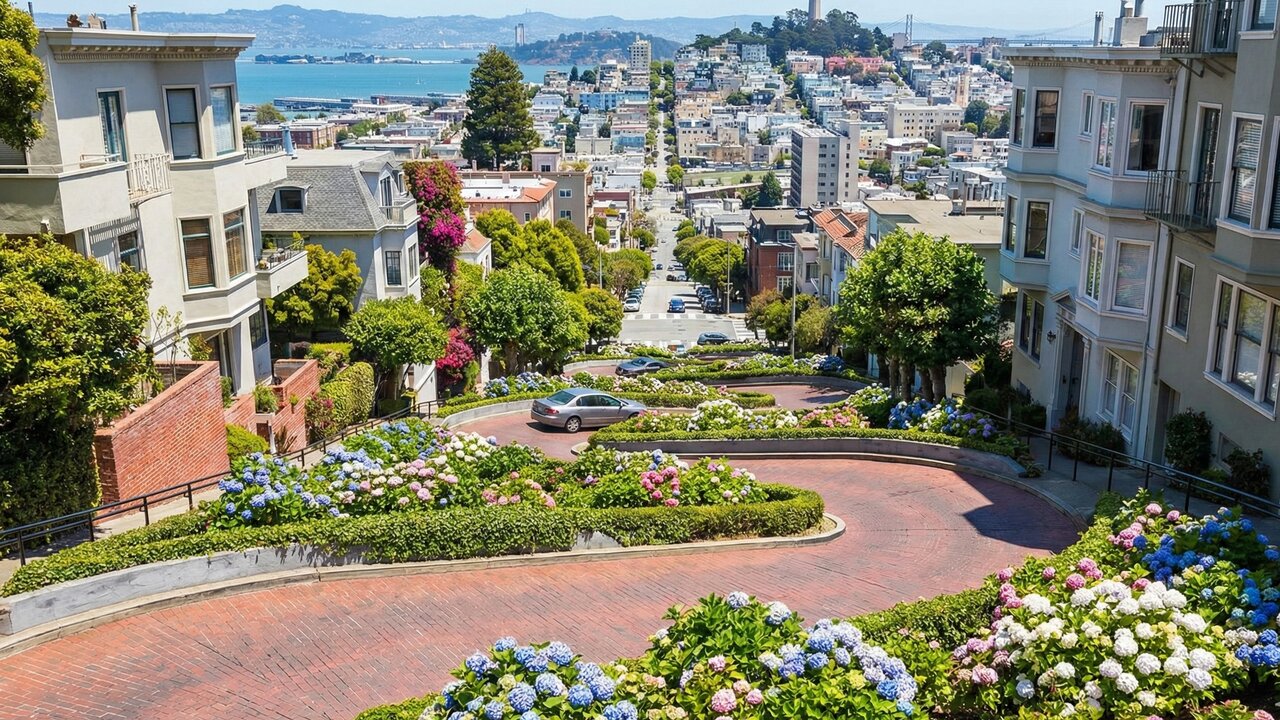A famosa rua de São Francisco possui 8 curvas fechadas em um único quarteirão; a Lombard Street virou o trajeto urbano mais sinuoso e florido do mundo