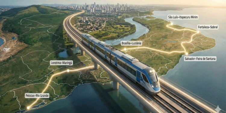 O Governo Federal confirmou a retomada de seis projetos estratégicos que prometem instituir novas rotas de trem de passageiros no Brasil, visando diminuir a dependência histórica do transporte rodoviário
