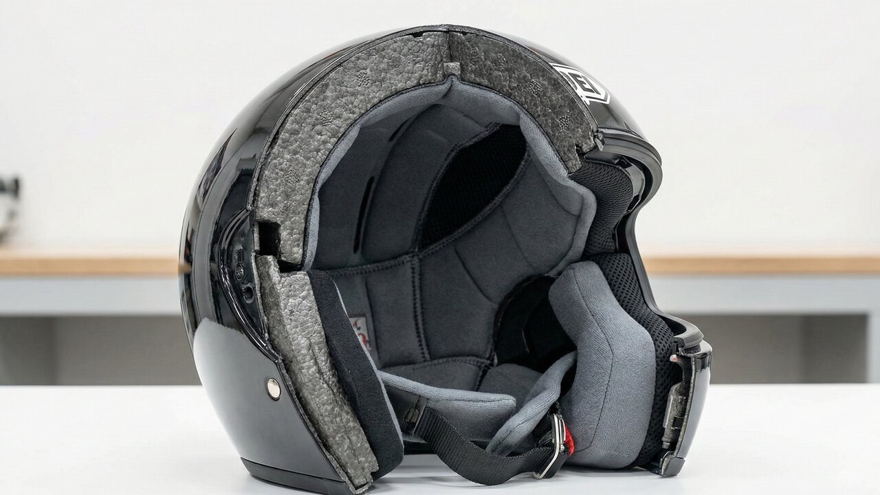 Com carcaça de policarbonato e revestimento de isopor especial, é assim que a engenharia cria o capacete que resiste a impactos e salva vidas