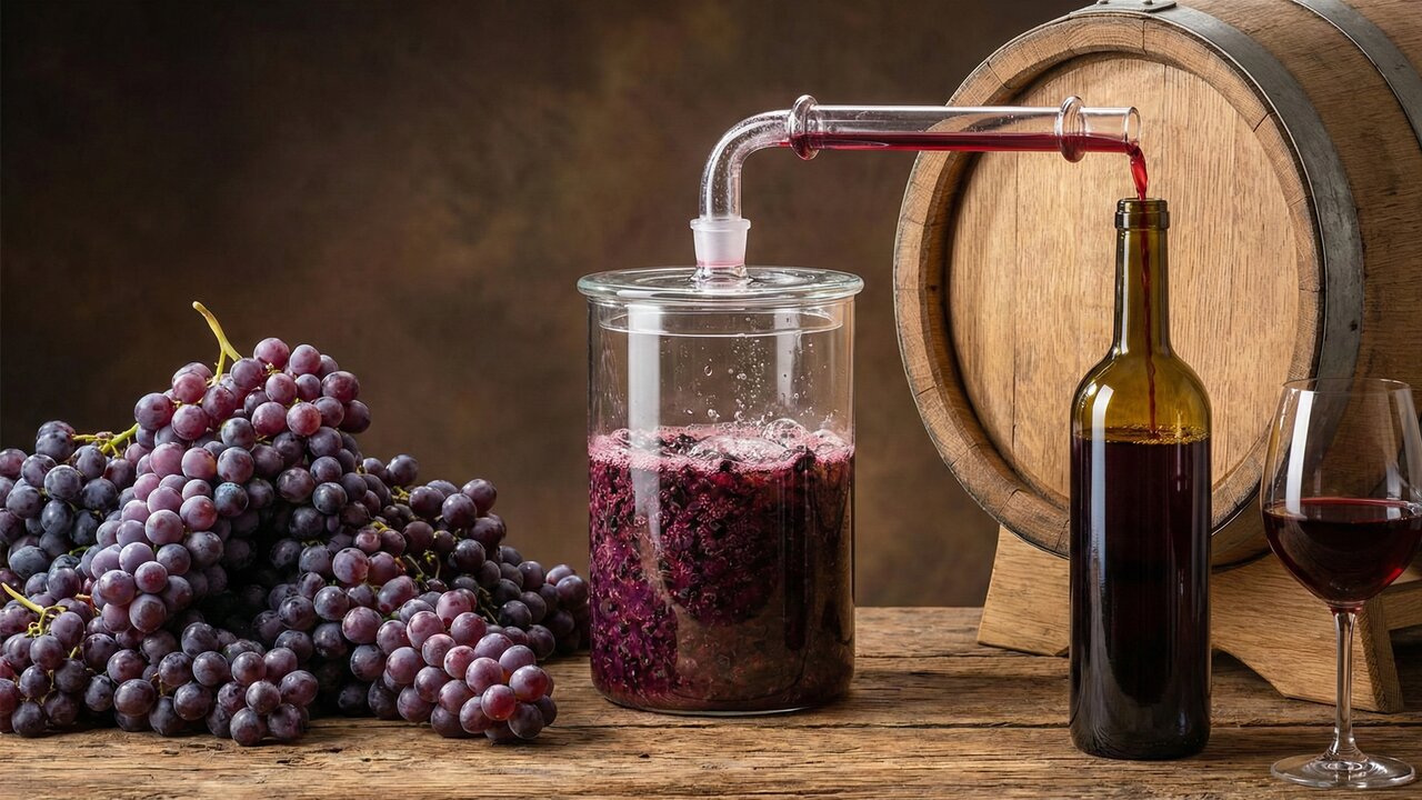 São necessários 1,3 kg de uvas para produzir uma única garrafa; acompanhe o processo de fermentação que transforma a fruta em vinho
