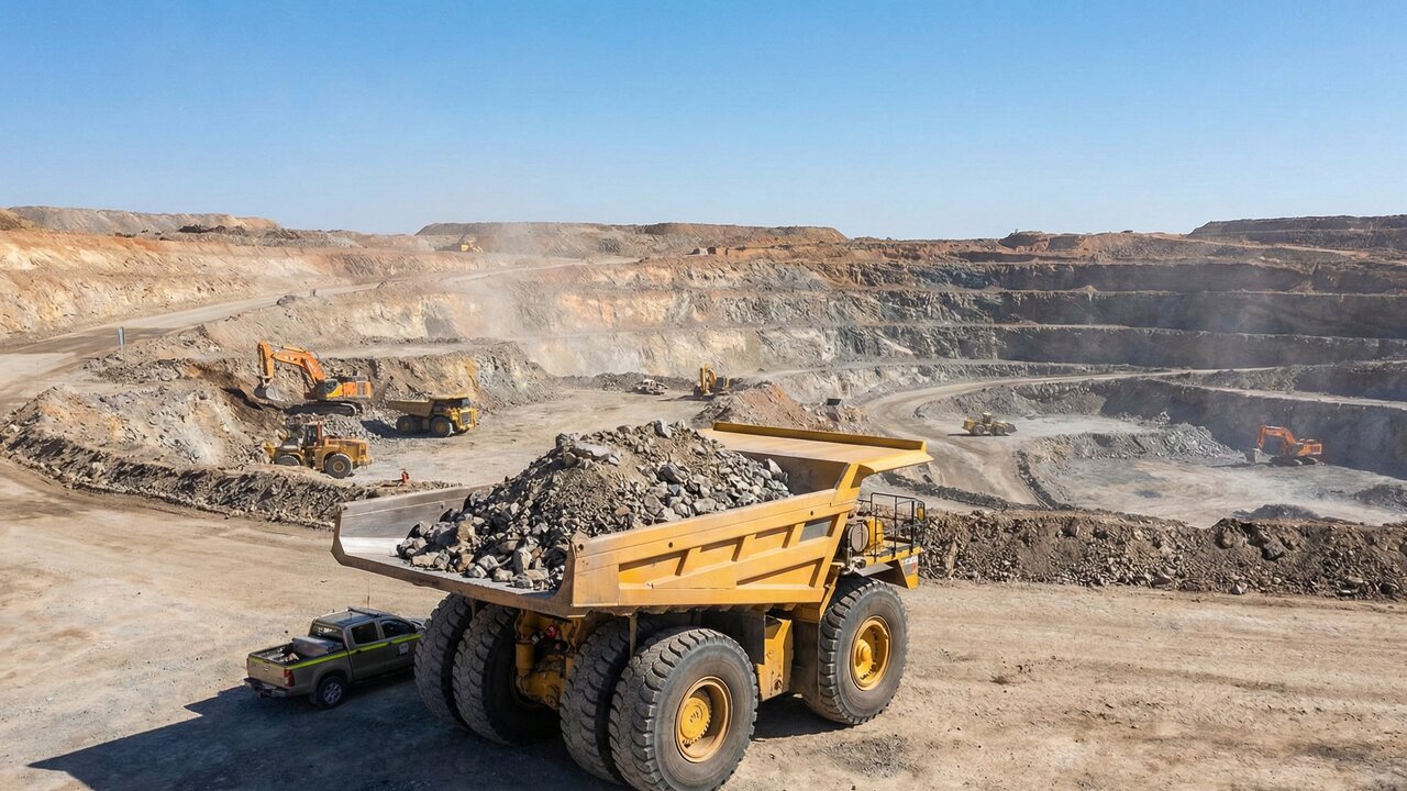 Com pneus de 4 metros e carga de 400 toneladas, o gigante de aço consome 300 litros de diesel por hora na mineração a céu aberto