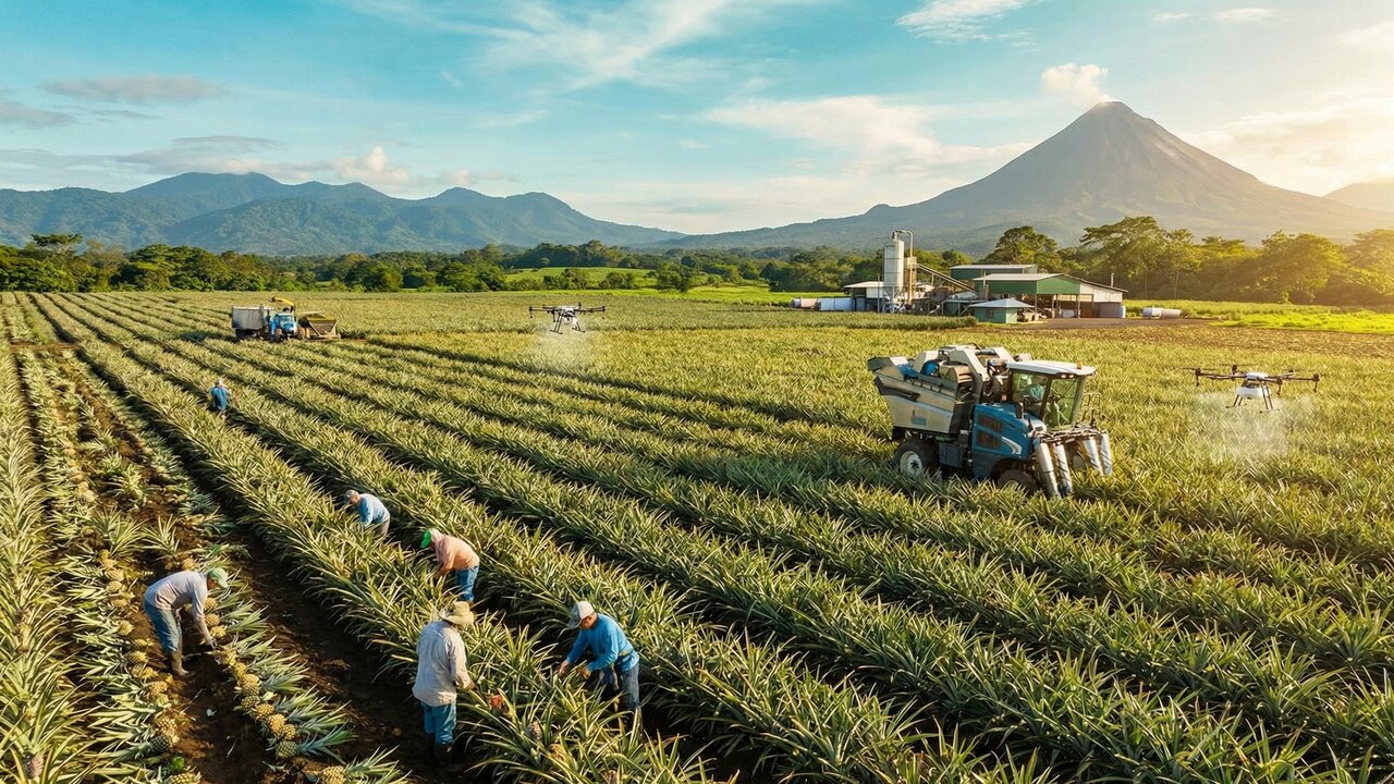 A jornada de como milhões de abacaxis são cultivados e colhidos para chegar até a sua mesa