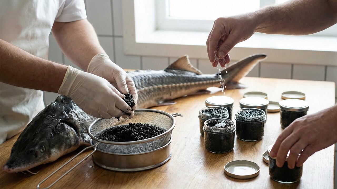 Com dez anos de maturação e uma salga precisa de três por cento, é assim que as ovas de esturjão viram o alimento mais caro do mundo
