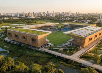 Com estrutura desmontável e foco em sustentabilidade, a arena virou um marco da Copa do Mundo de 2014 no coração do Brasil
