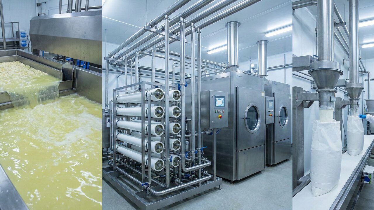 Milhares de litros de soro do leite e um processo de microfiltragem: é assim que o whey protein é produzido em larga escala