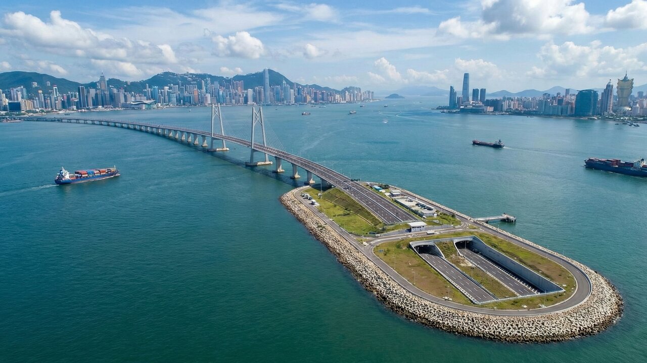 Com seus 55 km de extensão unindo pontes e túneis sobre o mar, a travessia chinesa virou a maior obra de infraestrutura marítima de todo o planeta