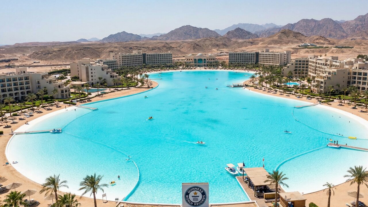 Com seus impressionantes 12 hectares de área, a estrutura detém o recorde do Guinness de maior lagoa cristalina do mundo