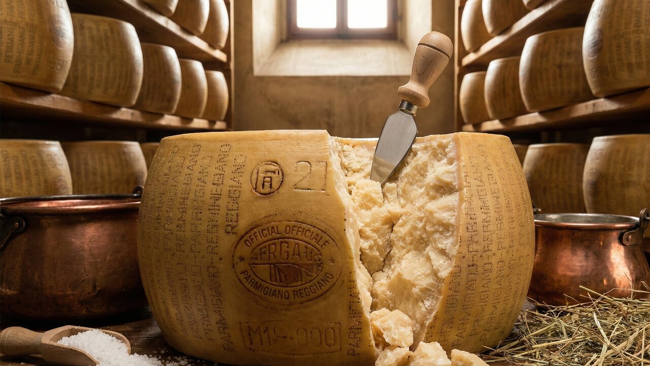 Com leite de vacas especiais e até 36 meses de maturação: este é o segredo por trás do autêntico e caro queijo parmesão