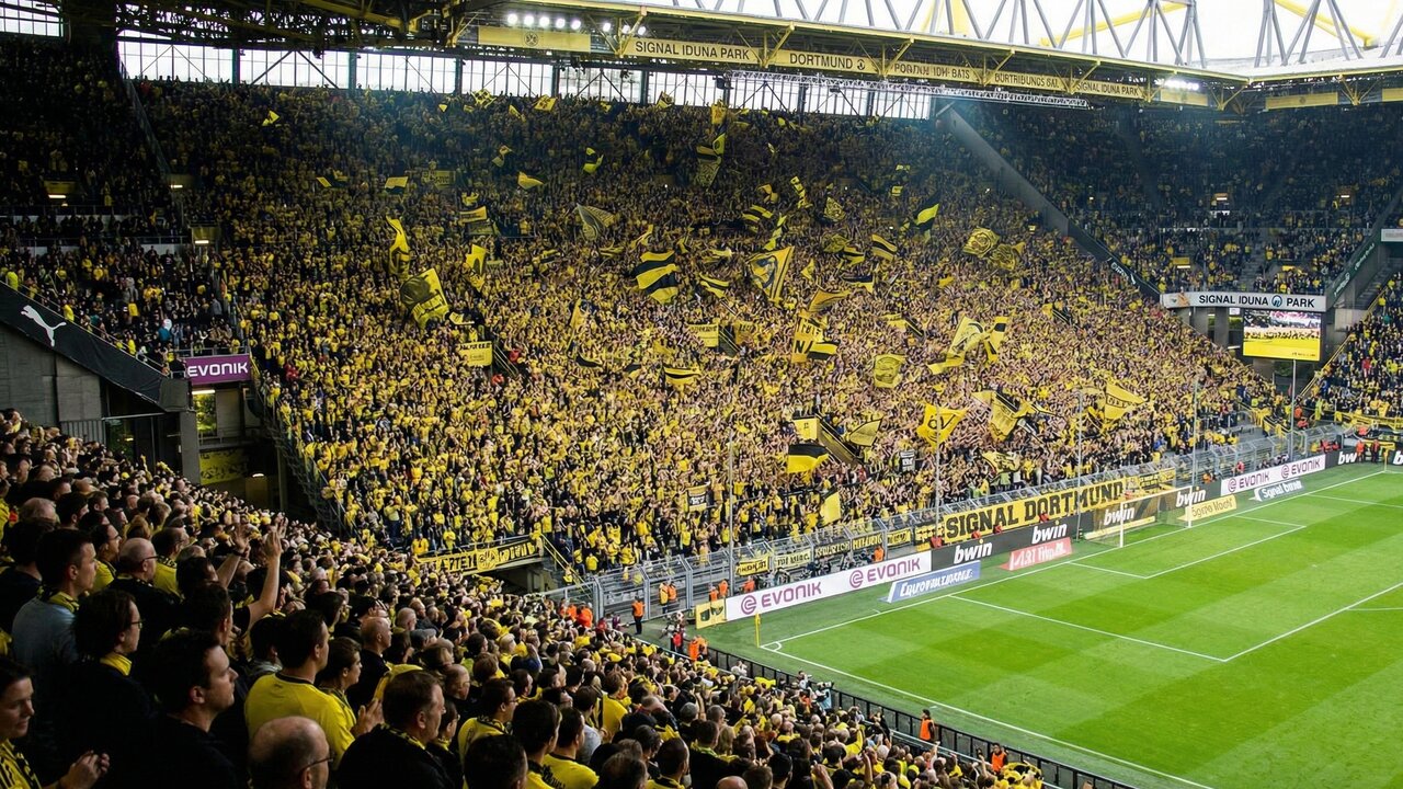 Com 81.365 lugares e uma muralha amarela de 24 mil torcedores, o estádio de 1974 virou o maior da Alemanha e o templo mais pulsante da Europa