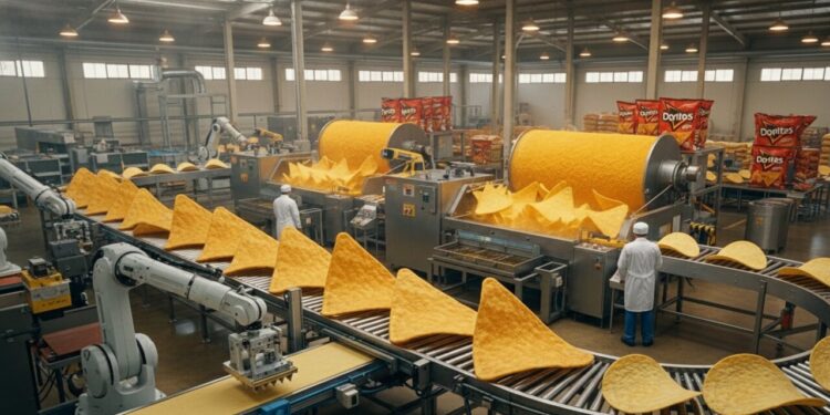 Milhares de tortillas de milho e um corte triangular perfeito: é assim que o salgadinho Doritos é feito