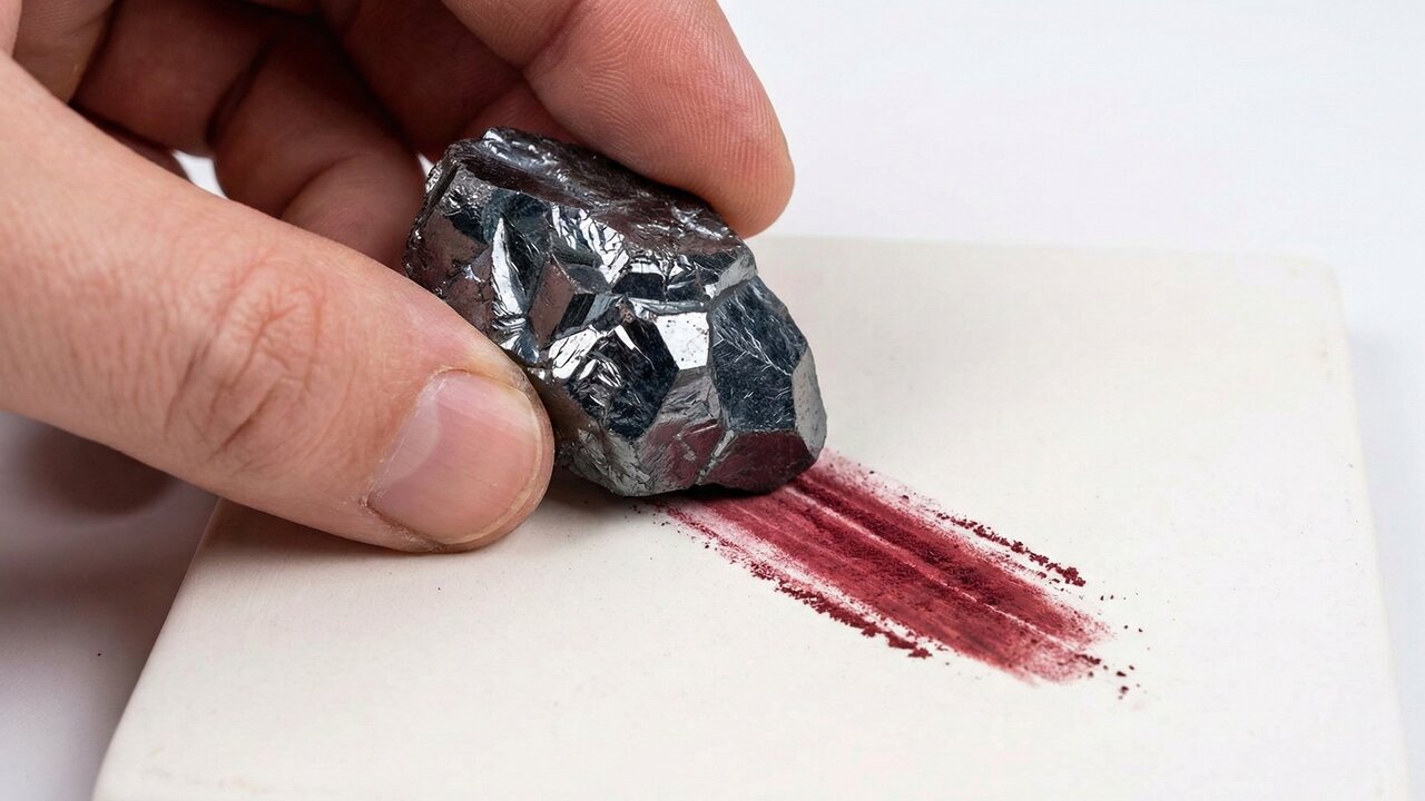 Esqueça o chumbo e o zinco pois esta pedra brilha como metal mas sangra vermelho ao ser riscada sendo a base da nossa mineração