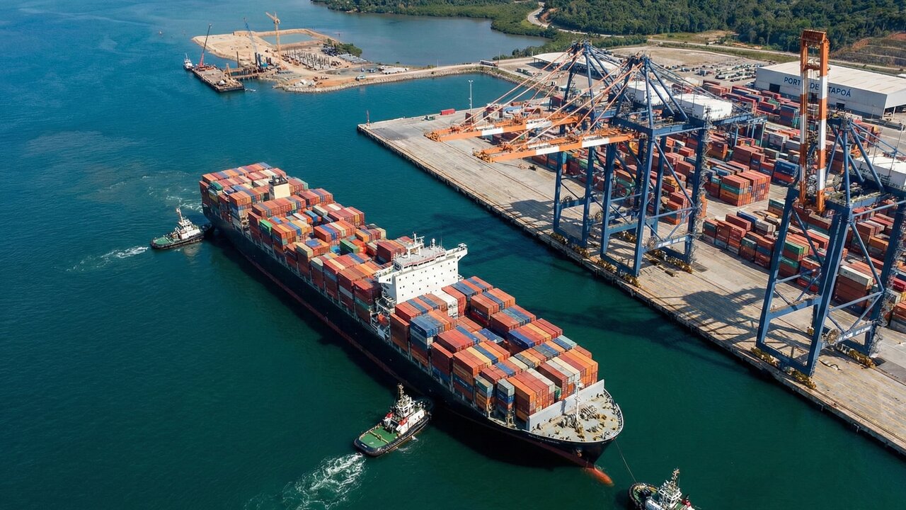 Superporto no Brasil com capacidade para navios colossais de 366 metros maiores que 3 campos de futebol tem obra antecipada e vai impactar em todo o território brasileiro