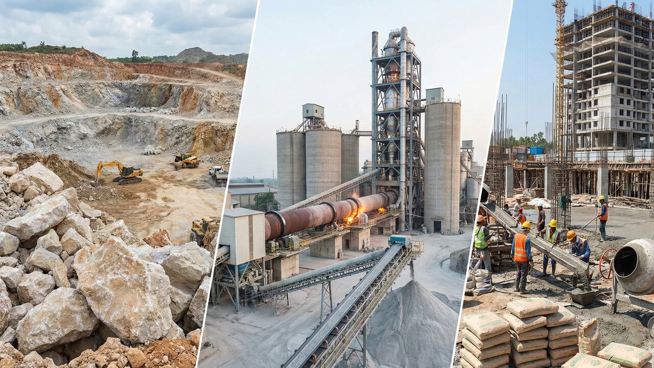 Pedras são queimadas a 1400°C para virar o pó que constrói o mundo: a fabricação do cimento