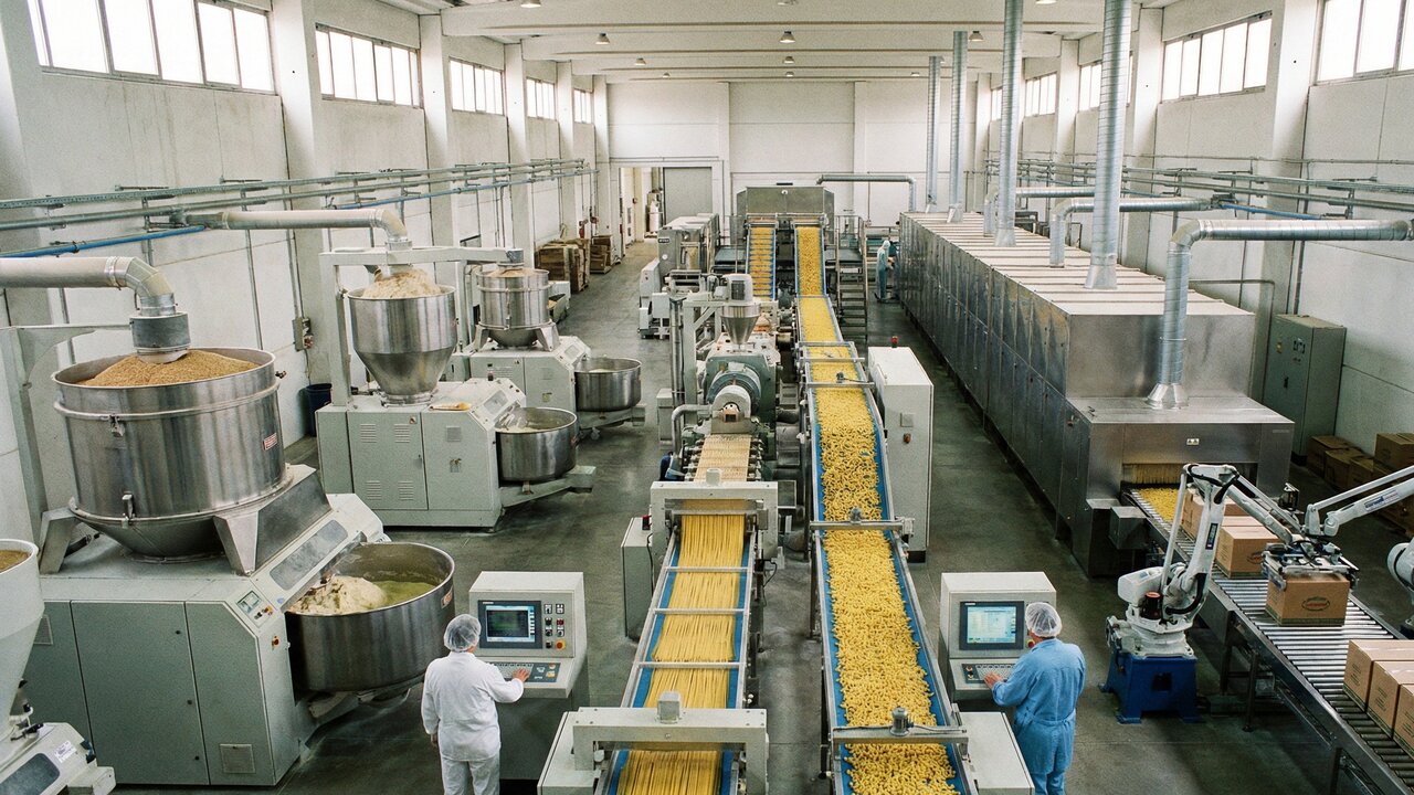 Com toneladas de sêmola e moldes de bronze que criam dezenas de formatos: é assim que o macarrão é feito em escala industrial