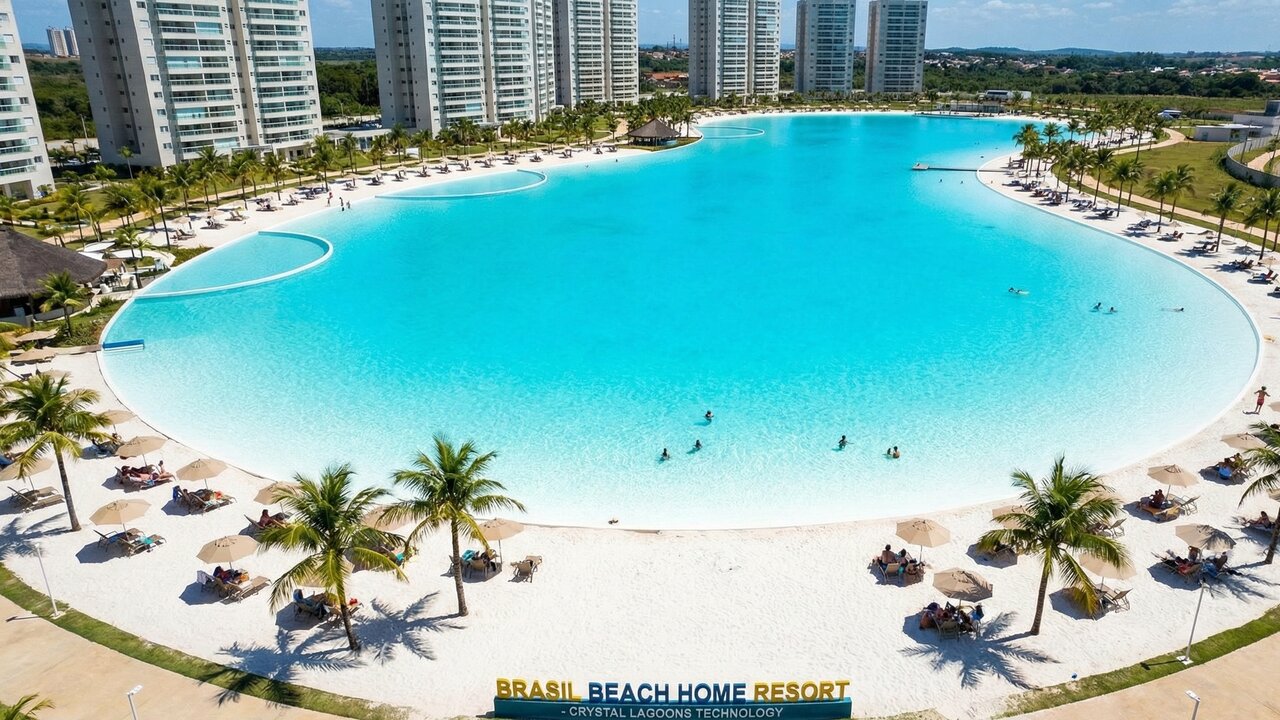 Com incríveis 20 mil metros quadrados de água e areia, a estrutura criou uma praia particular no coração do Centro-Oeste