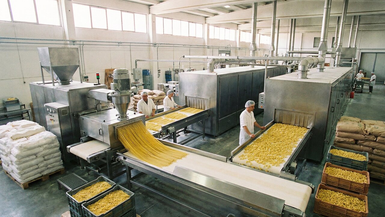 Com toneladas de sêmola e moldes de bronze que criam dezenas de formatos: é assim que o macarrão é feito em escala industrial