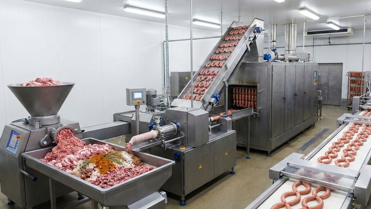 Uma máquina produz 300 salsichas por minuto: o polêmico e incrível processo de fabricação do recheio do seu hot dog