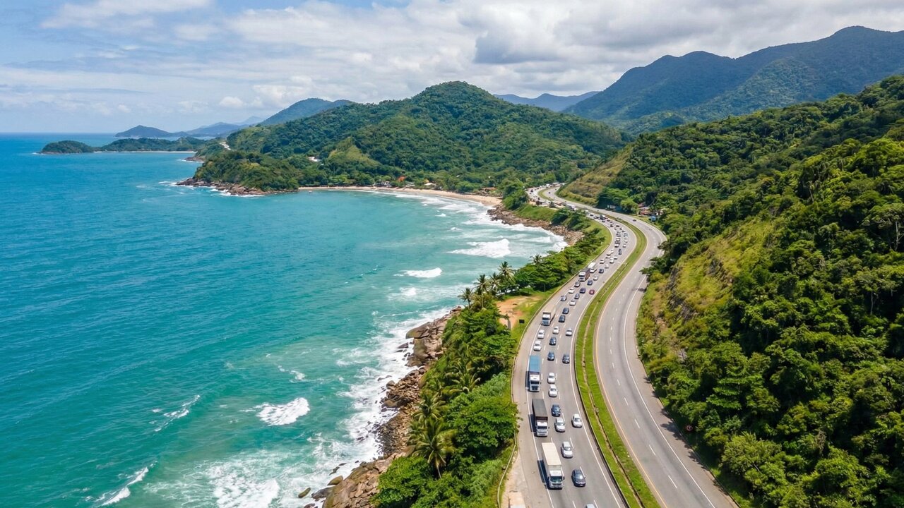 Com 4.260 km a BR-101 no Brasil corta 12 estados e conecta cidades litorâneas do Rio Grande do Norte ao Rio Grande do Sul desde os anos 50