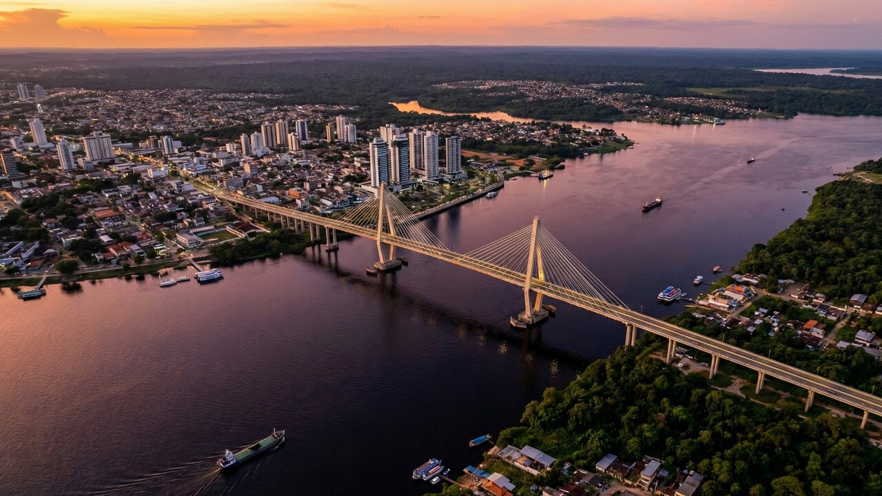Com 3,5 km de extensão sobre o maior rio do mundo, a ponte estaiada virou um ícone da engenharia na Amazônia