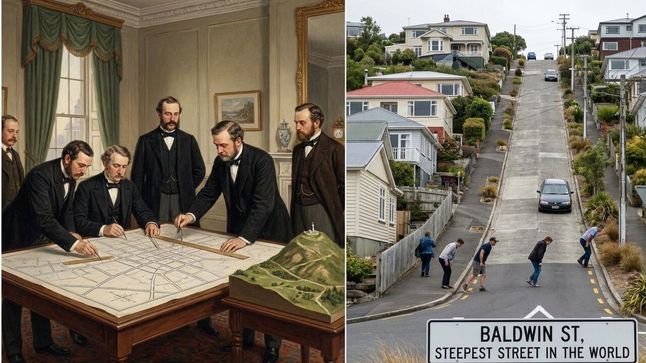 Com inclinação absurda, A Rua Baldwin na Nova Zelândia sobe 47 metros em apenas 160 metros de extensão horizontal