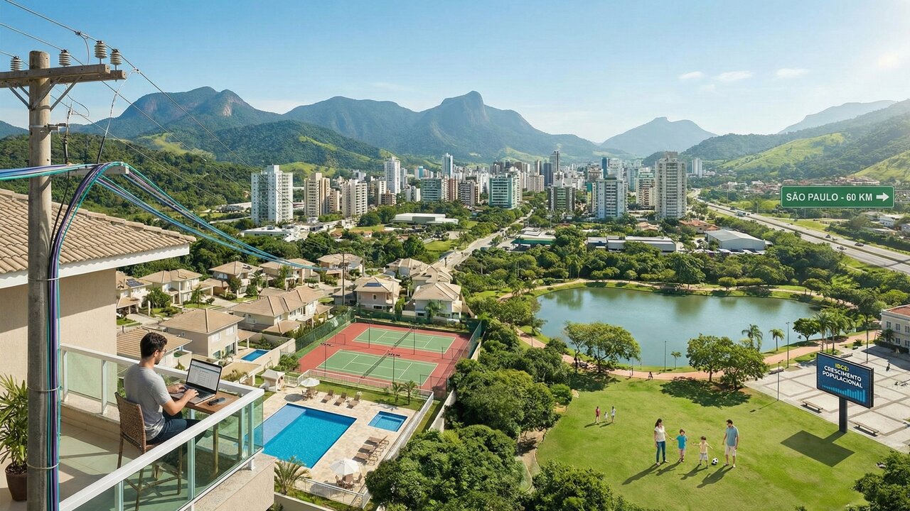 A 1 hora da metrópole: cidade jardim vira refúgio para quem trabalha remoto e busca silêncio