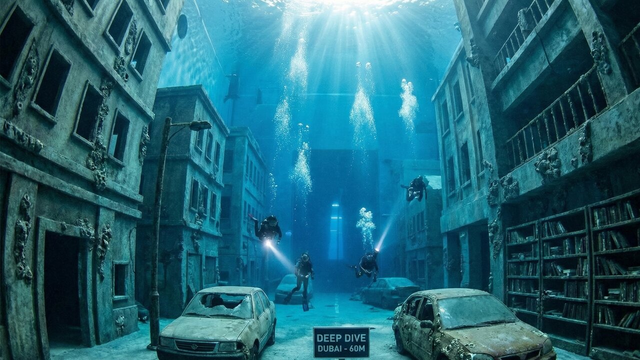 Com impressionantes 60 metros de profundidade, a estrutura abriga uma cidade submersa e é a piscina mais profunda do planeta