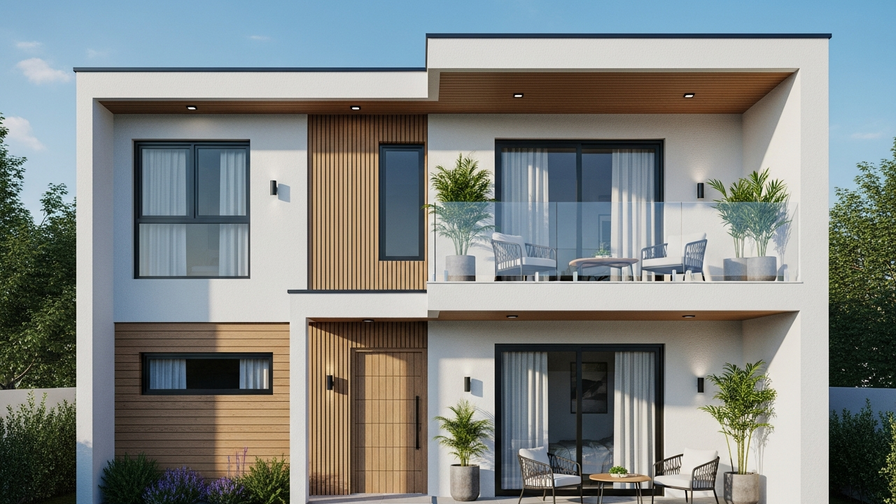 Sobrado compacto com 3 quartos, 2 banheiros e terraço descoberto com 125 metros quadrados