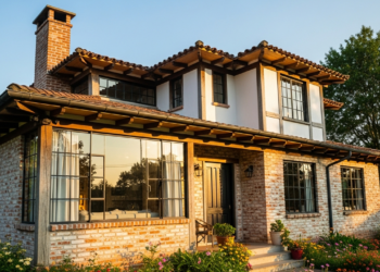 Esta casa de campo de 90m² impressiona com varanda charmosa, gramado verde e aconchego rústico moderno