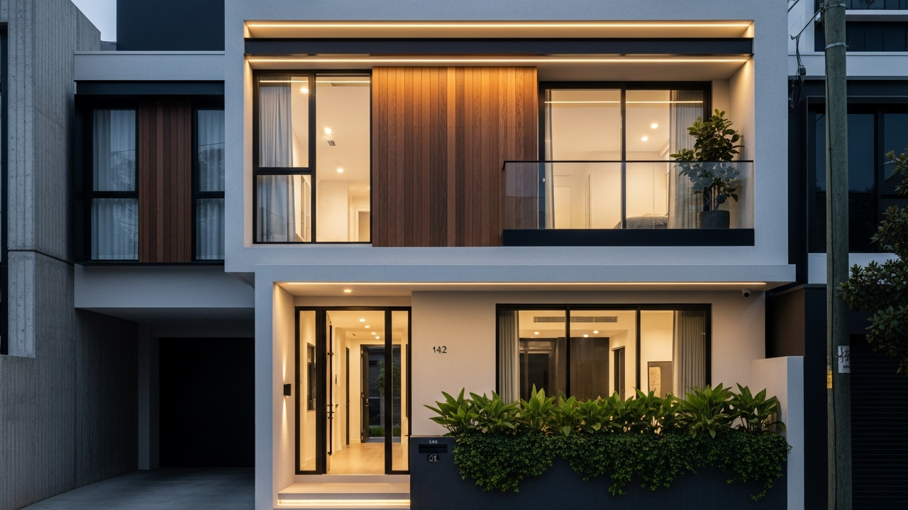 142 metros quadrados, 3 quartos, suíte e varanda em sobrado urbano contemporâneo com iluminação e ventilação natural