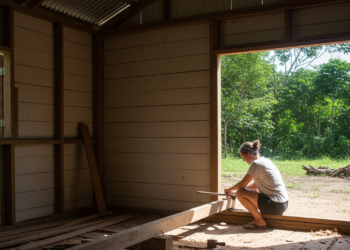 Sozinha, essa jovem construiu uma vivenda em plena selva em apenas 10 meses para viver sozinha