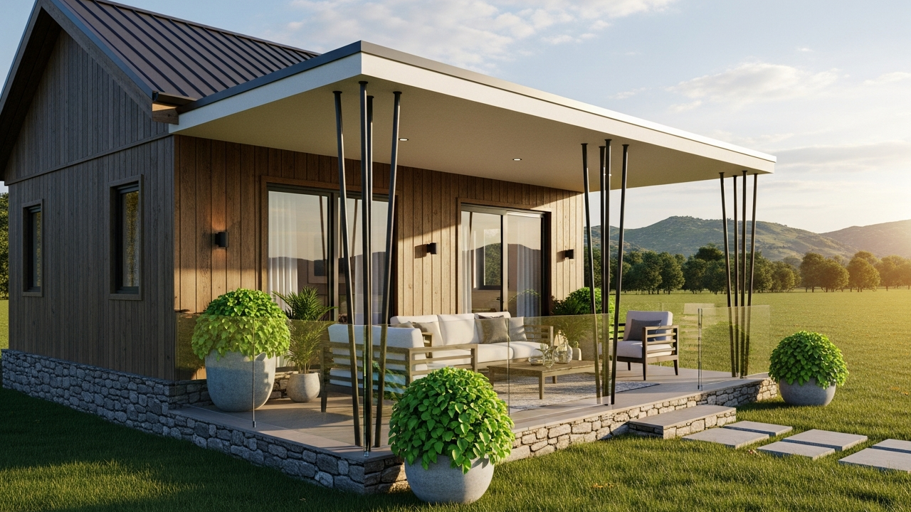 Casa de campo pequena com varanda ampla revela escolhas que ampliam conforto e uso dos espaços