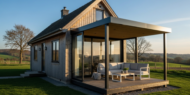 Casa de campo pequena com varanda ampla revela escolhas que ampliam conforto e uso dos espaços