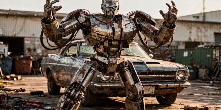 Sozinho, ele criou "transformer" da vida real em casa, usando apenas um sedã