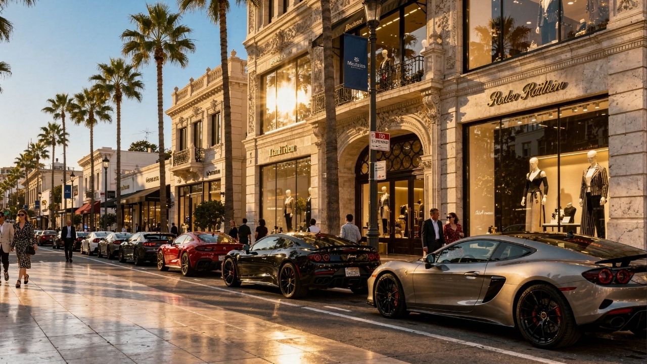Rua de Beverly Hills ganha fama por seus 3 quarteirões de luxo, pois suas lojas de grife viraram o destino de compras mais caro e famoso do mundo