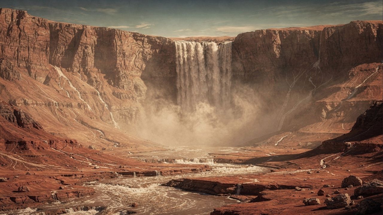 Com queda de 4.000 metros, cachoeira gigante registrada pela NASA é a maior de todo o sistema solar