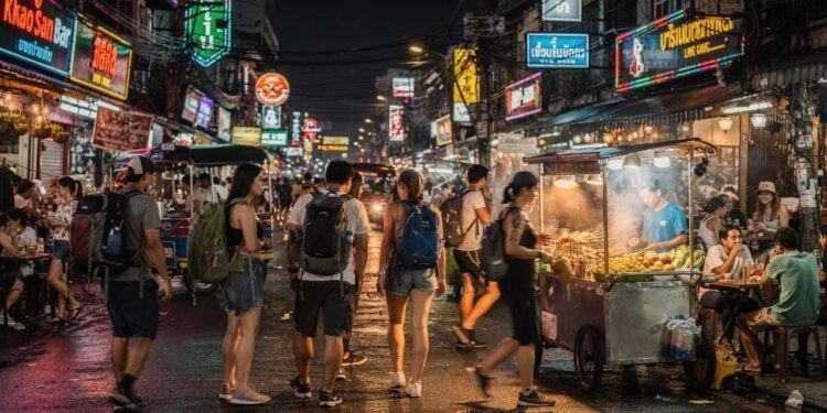 Rua em Bangkok ganha fama mundial por seus 400 metros de extensão, pois seus mercados e luzes de neon viraram o maior ponto de encontro de mochileiros