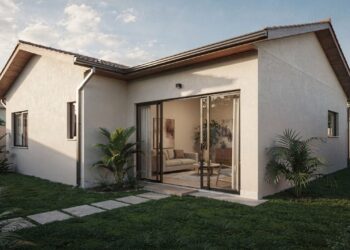 Casa térrea em L de 88 metros quadrados com 2 dormitórios e quintal lateral oferece mais privacidade e integração familiar