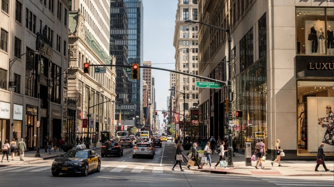 Avenida de Chicago ganha fama por sua 'Magnificent Mile', pois seus 1,6 km de vitrines de luxo e arranha-céus viraram o coração comercial da cidade