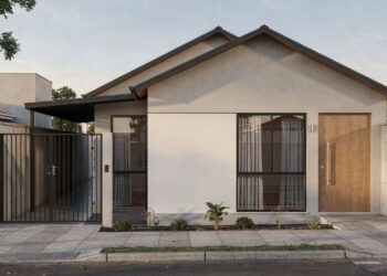 82 metros quadrados de praticidade: casa térrea linear com corredor ventilado, 2 dormitórios e conforto ambiental