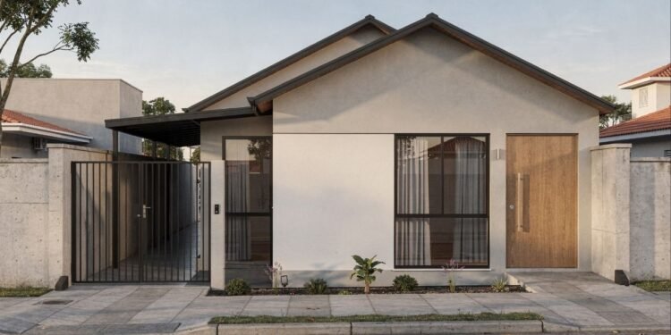82 metros quadrados de praticidade: casa térrea linear com corredor ventilado, 2 dormitórios e conforto ambiental