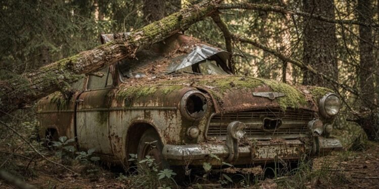 Ele transformou um carro abandonado e destruído voltou a rodar depois de um restauro impressionante