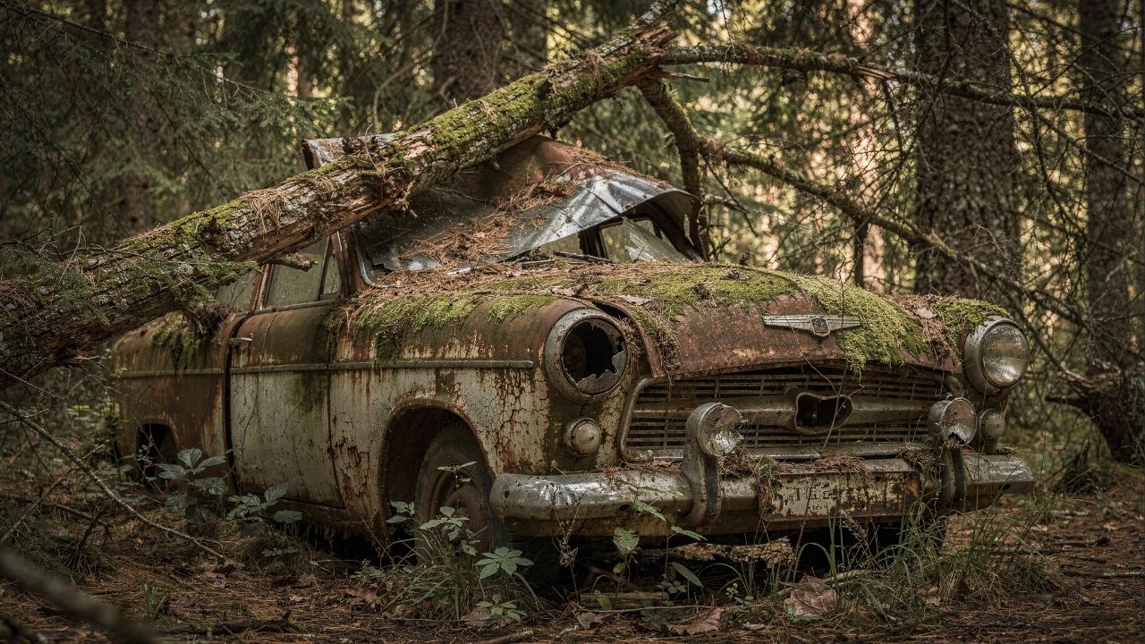 Ele transformou um carro abandonado e destruído voltou a rodar depois de um restauro impressionante