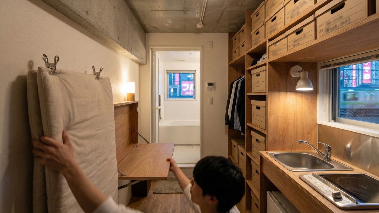 Aluguel caro faz jovens japoneses viverem em microapartamentos de 5 metros quadrados com tudo no mesmo cômodo