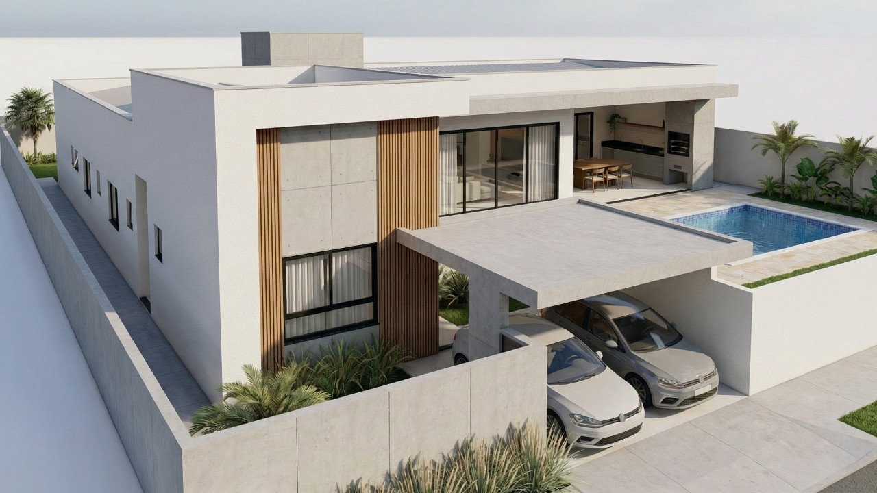 Casa térrea com cara de mansão: projeto de 90 metros quadrados aproveita cada metro com conforto e funcionalidade