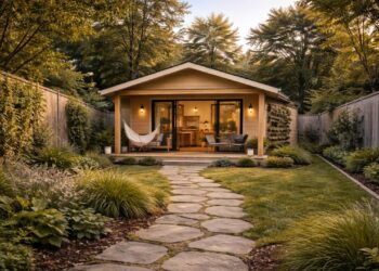 Esse chalé no fundo do quintal prova que dá para ter silêncio, conforto e natureza em apenas 80 metros quadrados