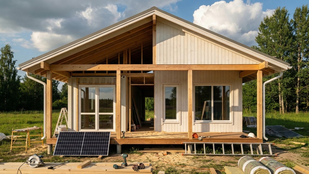 Eles transformaram contêineres em uma casa com painéis solares, água e móveis feitos à mão