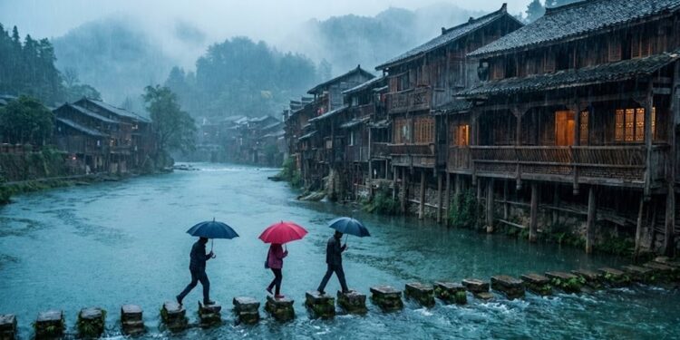 Fenghuang encanta com as casas sobre palafitas e o misticismo do Rio Tuo em Hunan (imagem ilustrativa)