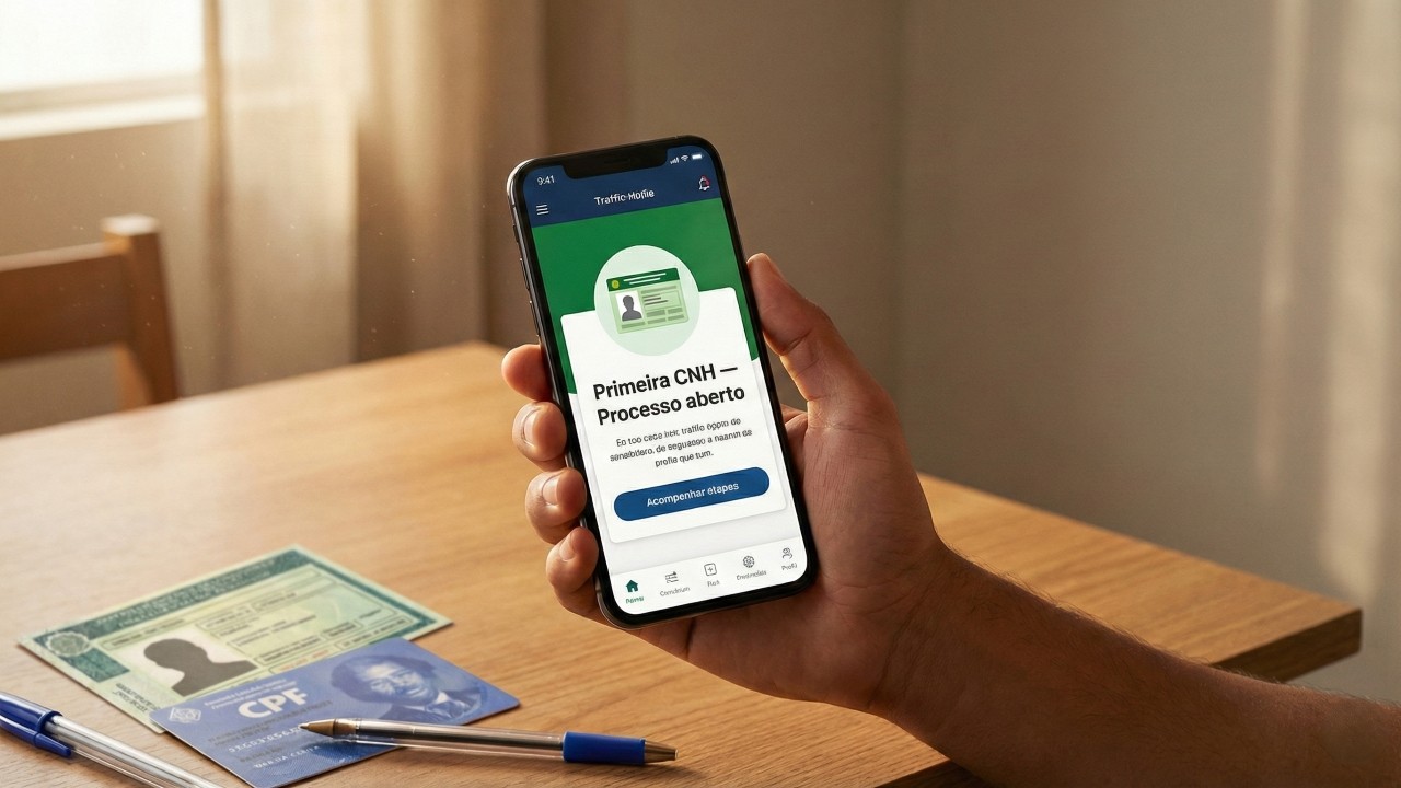A primeira CNH agora é digital e permite acompanhar exames, cursos e prazos direto do aplicativo
