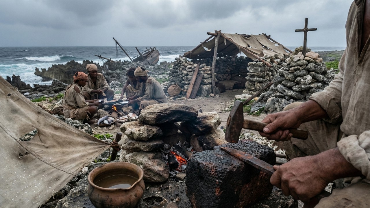 Escravos foram deixados por 15 anos em uma ilha após naufrágio de um navio francês