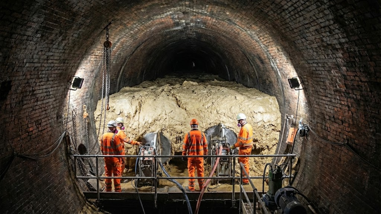Gigantesco bloco de gordura retirado do esgoto de Londres revela impacto do descarte urbano